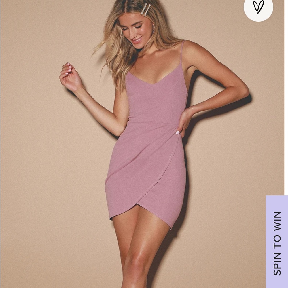 Forever your girl mauve pink mini wrap dress LULUS